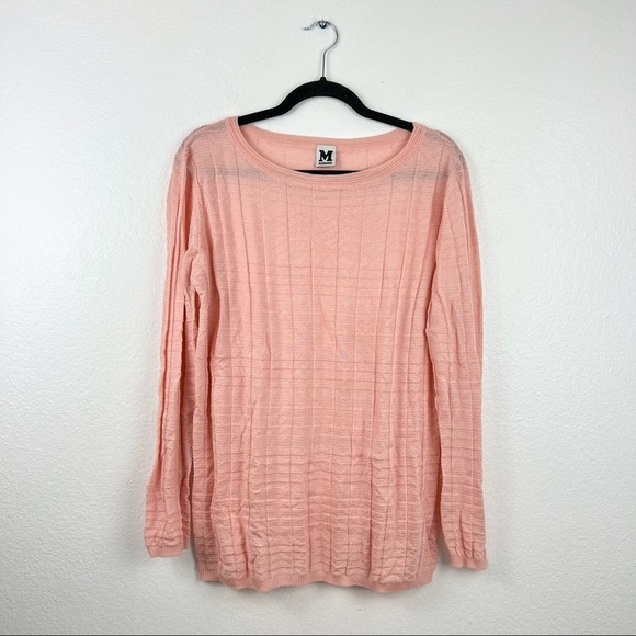 M by MISSONI Pink Textured Knit Long Sleeve Sweater, No Size or Care Label - Picture 1 of 5